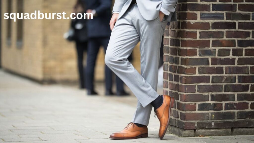 Tan Oxfords With Light Grey Suits