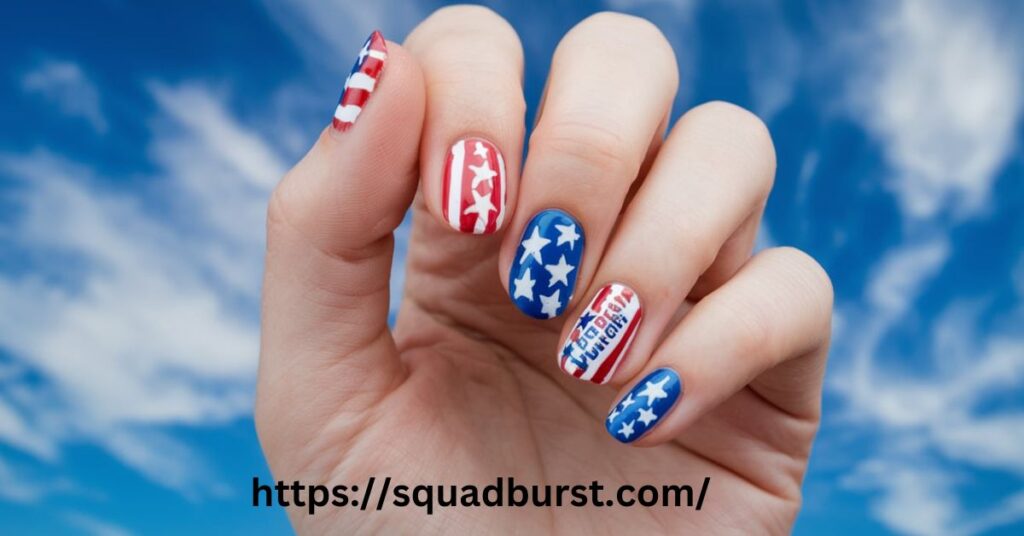 Mixed Media Patriotic: fourth of july nail designs