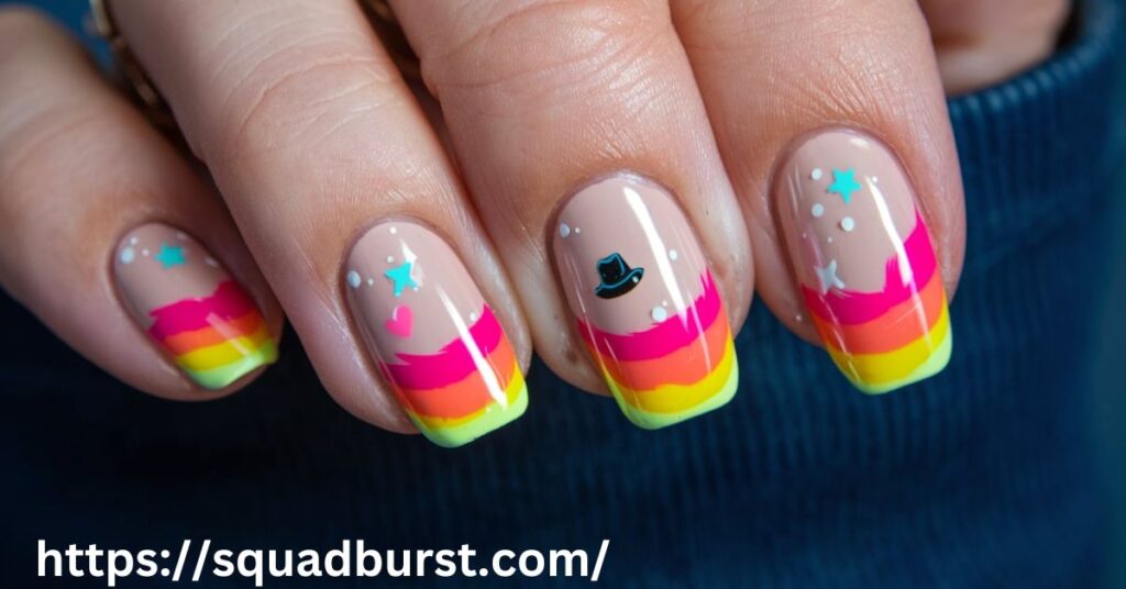 Neon Western Nail Designs country western nail designs