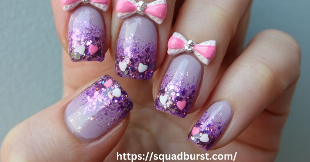 Purple Glitter Bomb Nails