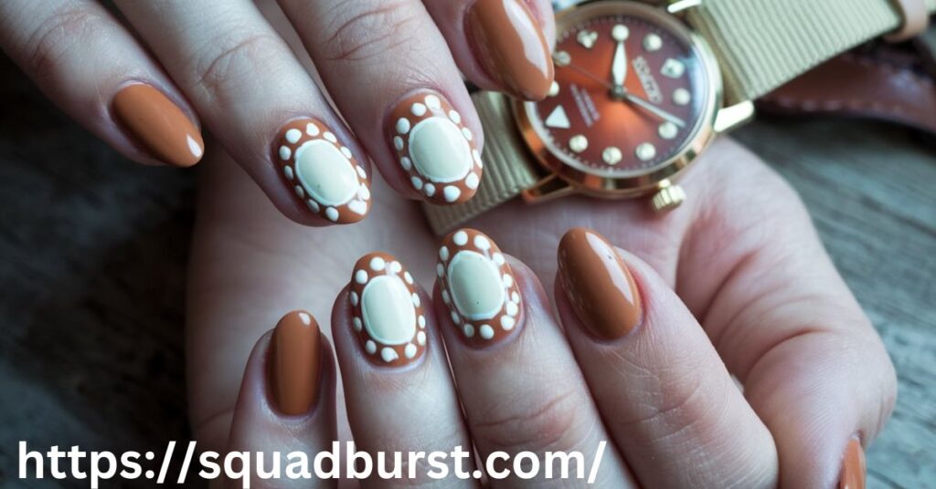 Vintage-Inspired Burnt Orange Nails