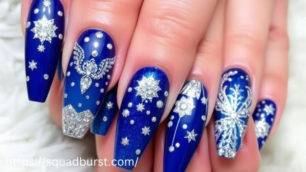 35 Beautiful-in-Blue Christmas Nail Ideas for the Frosty Vibes!