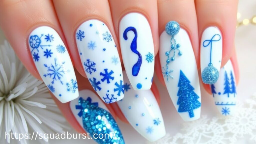 35 Beautiful-in-Blue Christmas Nail Ideas for the Frosty Vibes!