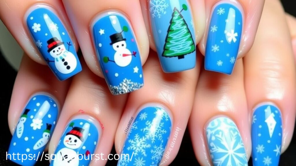 35 Beautiful-in-Blue Christmas Nail Ideas for the Frosty Vibes!