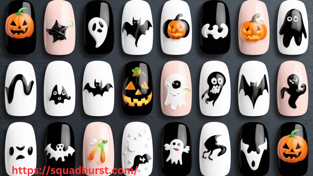 28 Hauntingly Beautiful Black and White Halloween Nail Designs