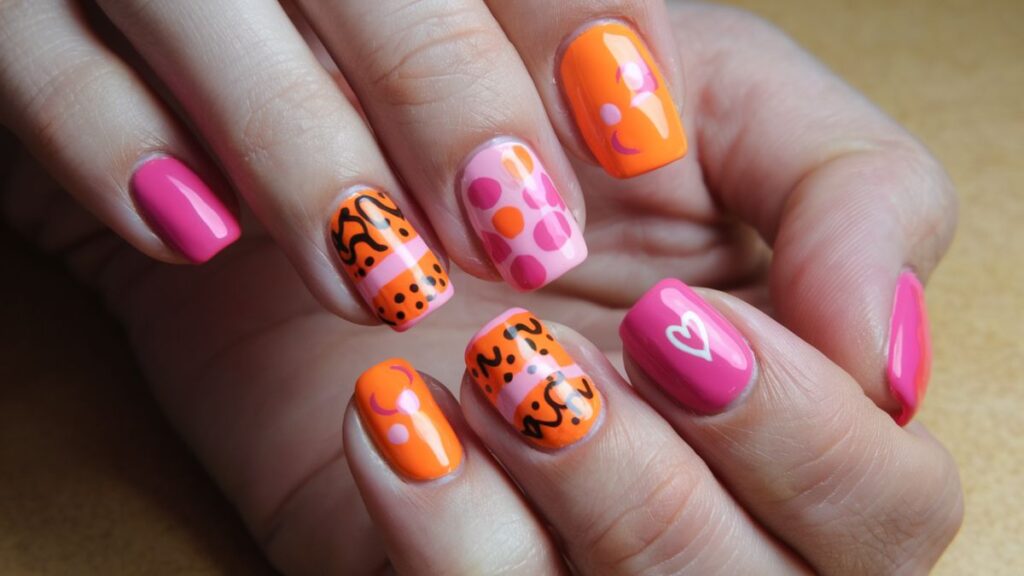 35 Vibrant Orange and Pink Nail Designs for Dazzling Fingers