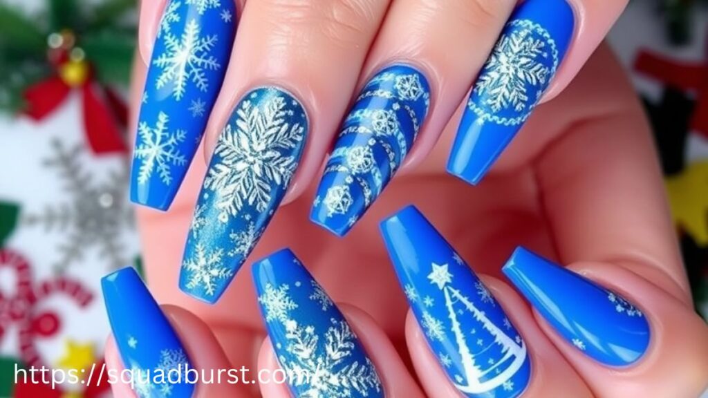 35 Beautiful-in-Blue Christmas Nail Ideas for the Frosty Vibes!