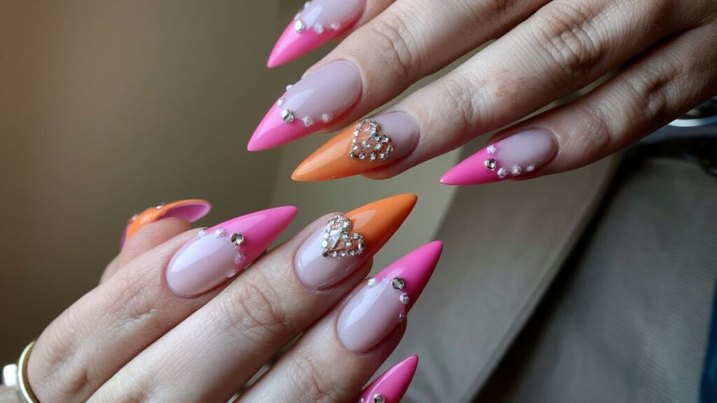 35 Vibrant Orange and Pink Nail Designs for Dazzling Fingers