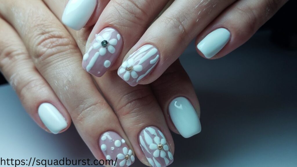 30 White Wedding Nail Designs to Sparkle on Your Big Day!