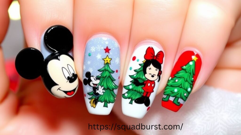 23 Disney Christmas Nail Designs If You Love to Be Dreamy!