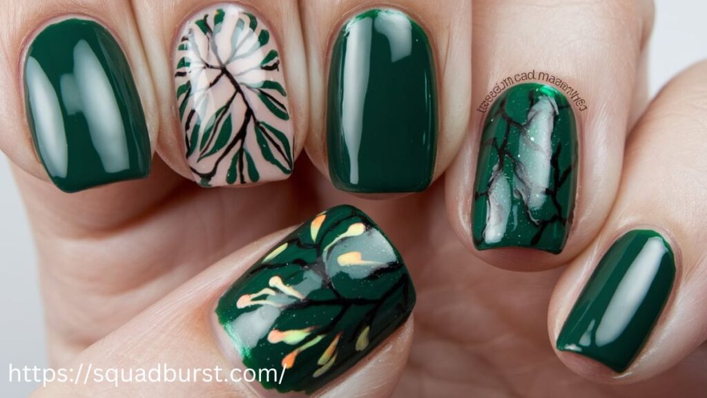 24 Stunning Forest Green Nail Designs for a Fall Makeover