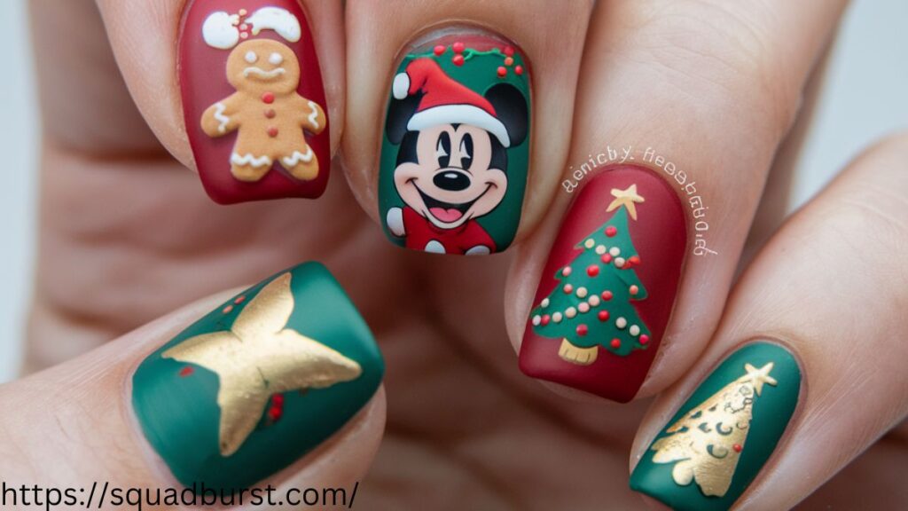 23 Disney Christmas Nail Designs If You Love to Be Dreamy!