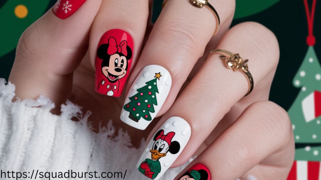 23 Disney Christmas Nail Designs If You Love to Be Dreamy!