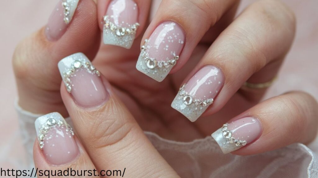 30 White Wedding Nail Designs to Sparkle on Your Big Day!