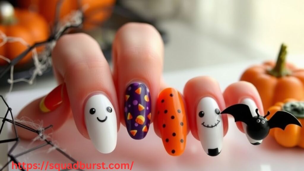 28 Hauntingly Beautiful Black and White Halloween Nail Designs