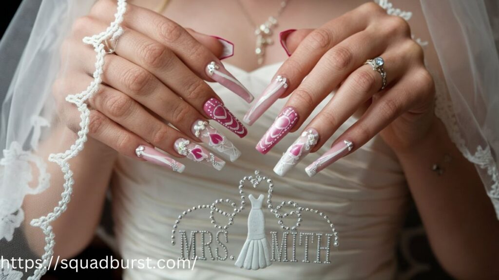 30 White Wedding Nail Designs to Sparkle on Your Big Day!