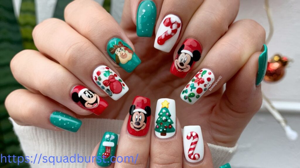 23 Disney Christmas Nail Designs If You Love to Be Dreamy!