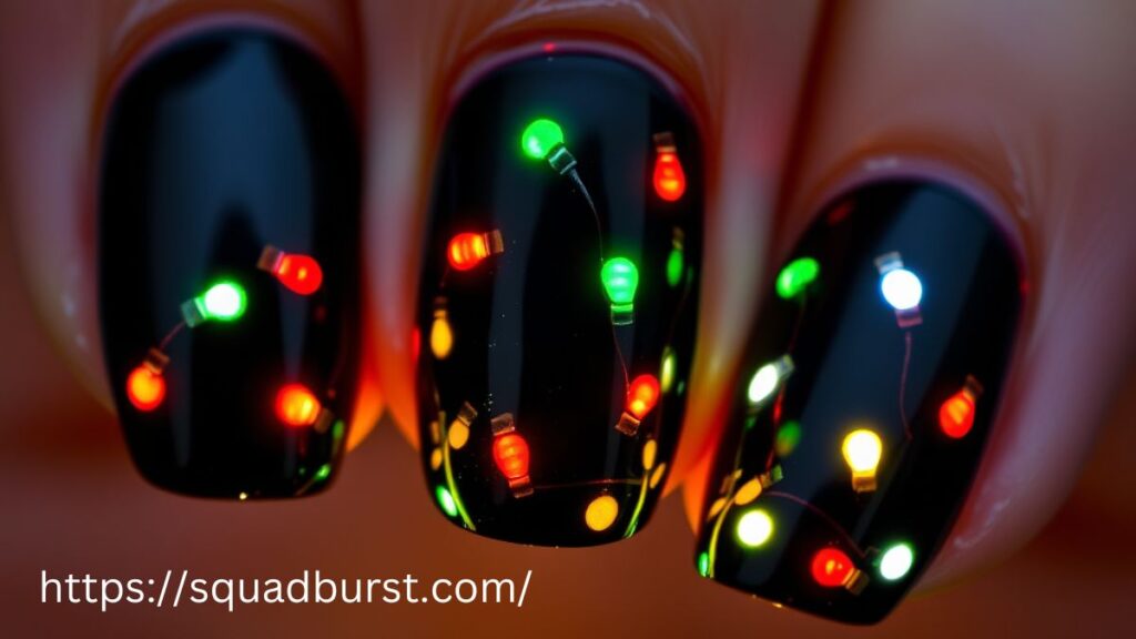 26 Christmas Lights Nail Designs You Can't Miss This Holiday Season