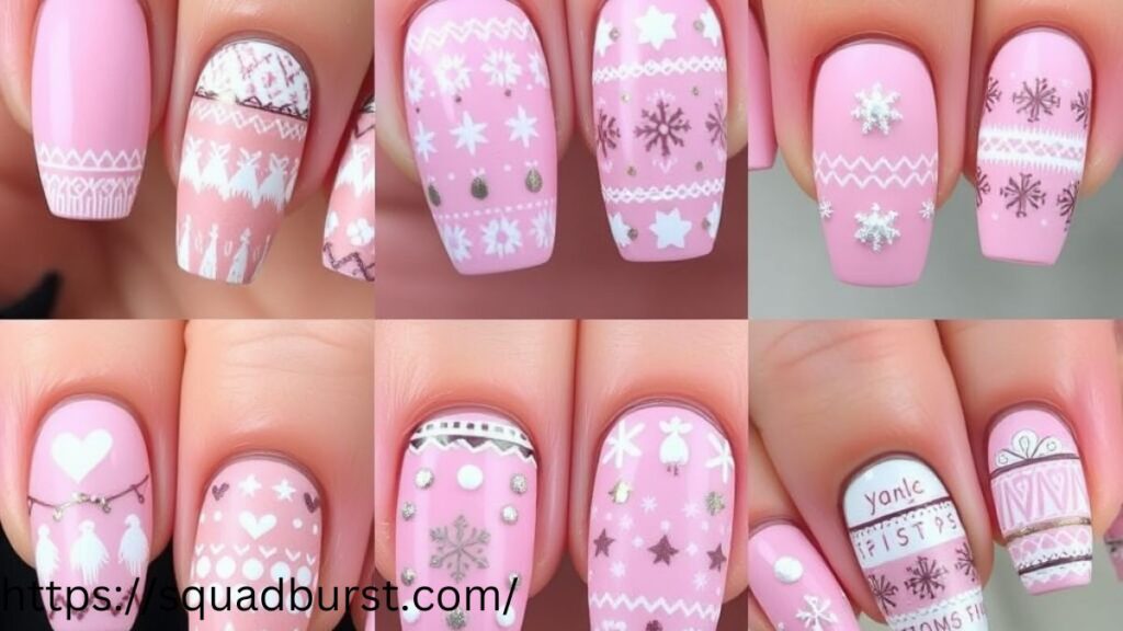 33 Lovely Pink Christmas Nail Designs to Rock This Holiday Season