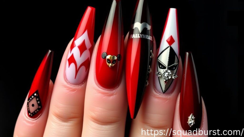 23 Harley Quinn Themed Nails to Steal the Spotlight