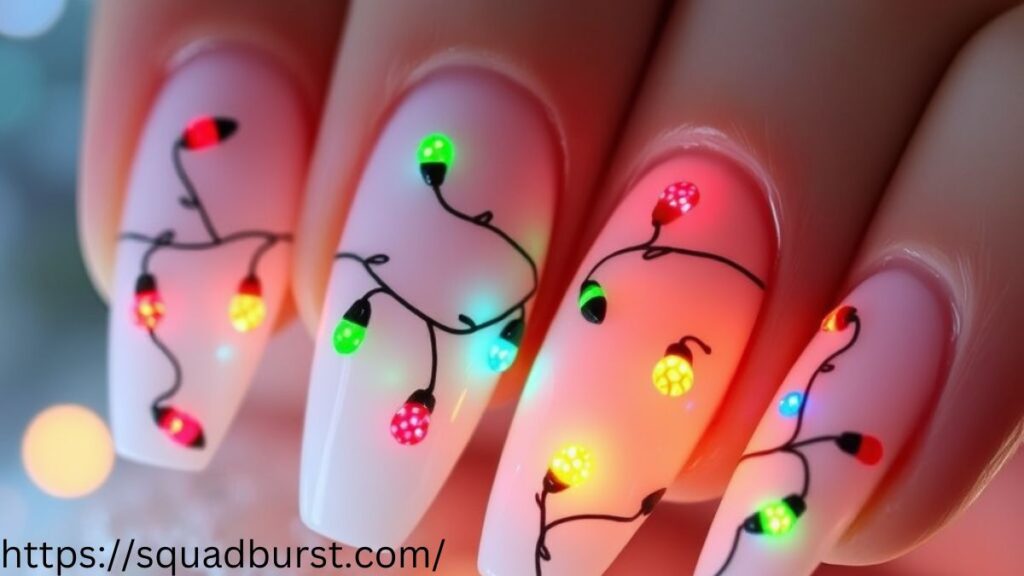 26 Christmas Lights Nail Designs You Can't Miss This Holiday Season