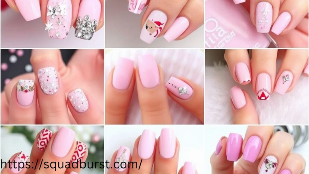 33 Lovely Pink Christmas Nail Designs to Rock This Holiday Season