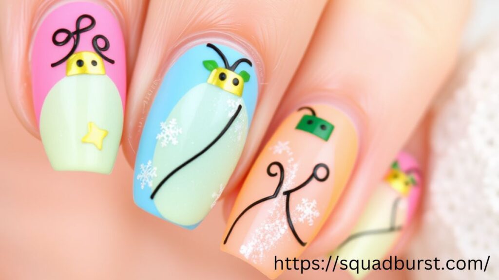 26 Christmas Lights Nail Designs You Can't Miss This Holiday Season