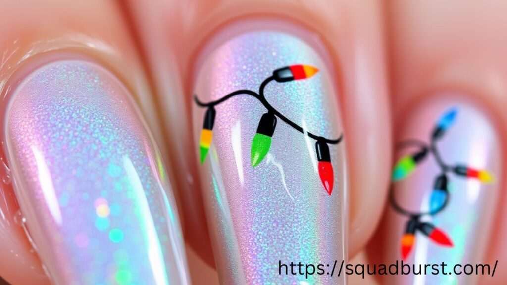 26 Christmas Lights Nail Designs You Can't Miss This Holiday Season