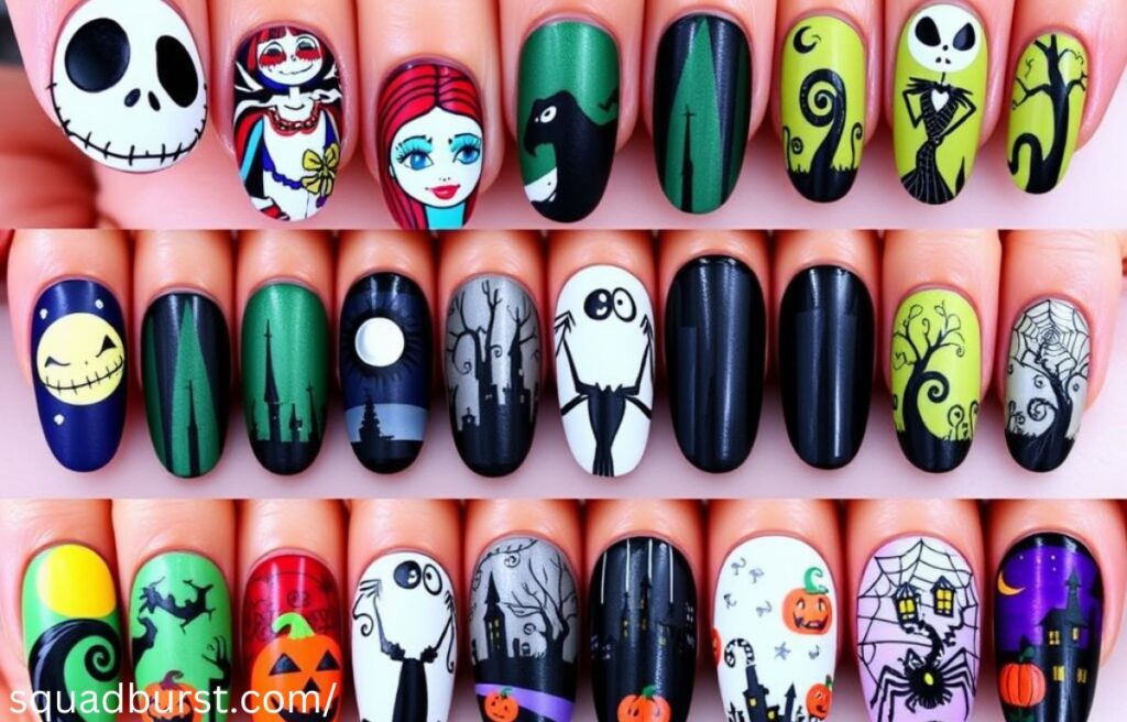 Hauntingly Stunning: 30 “The Nightmare Before Christmas” Nail Designs to Spook and Slay!