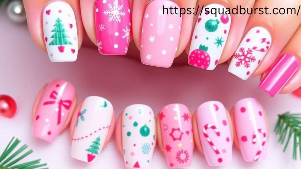 33 Lovely Pink Christmas Nail Designs to Rock This Holiday Season