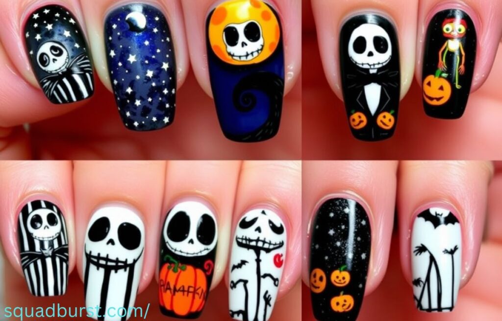 Hauntingly Stunning: 30 “The Nightmare Before Christmas” Nail Designs to Spook and Slay!