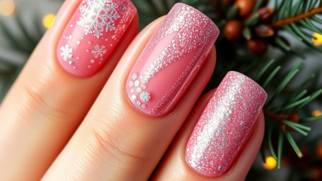 33 Lovely Pink Christmas Nail Designs to Rock This Holiday Season