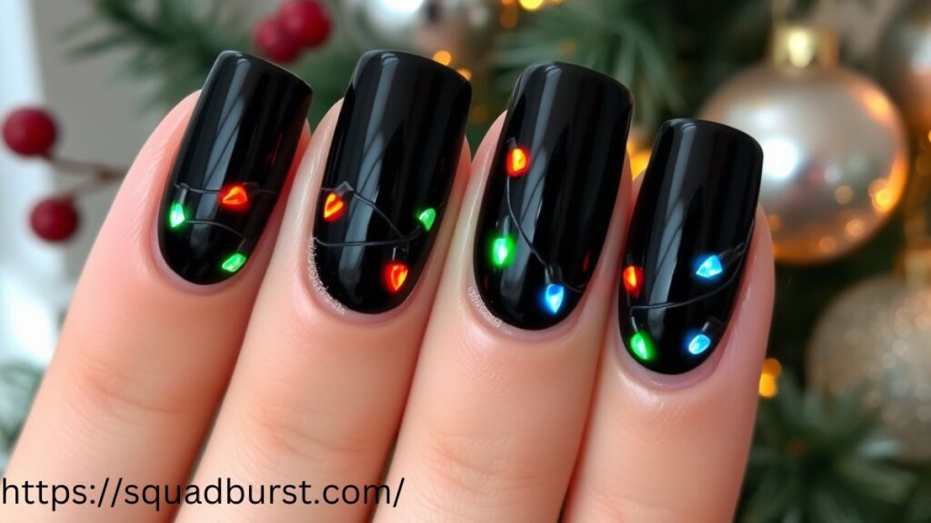 26 Christmas Lights Nail Designs You Can't Miss This Holiday Season