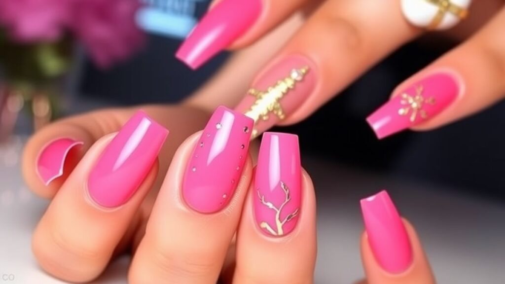 33 Lovely Pink Christmas Nail Designs to Rock This Holiday Season