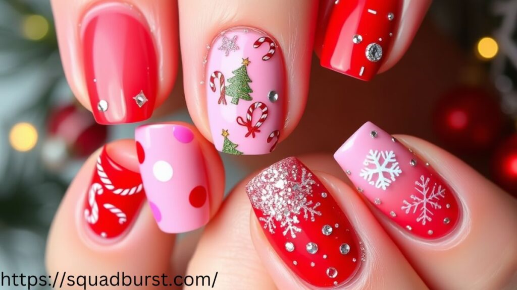 33 Lovely Pink Christmas Nail Designs to Rock This Holiday Season