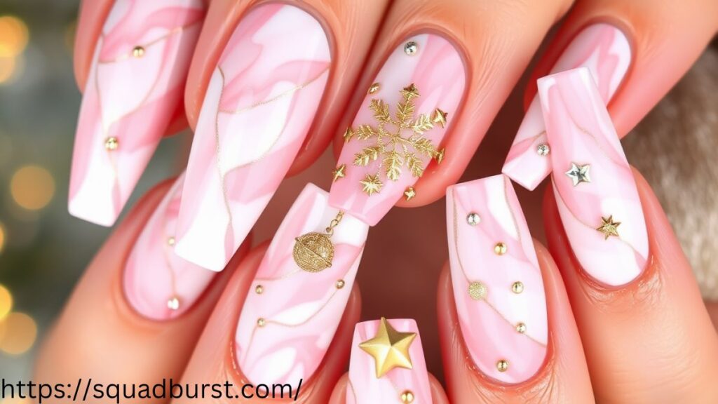 33 Lovely Pink Christmas Nail Designs to Rock This Holiday Season