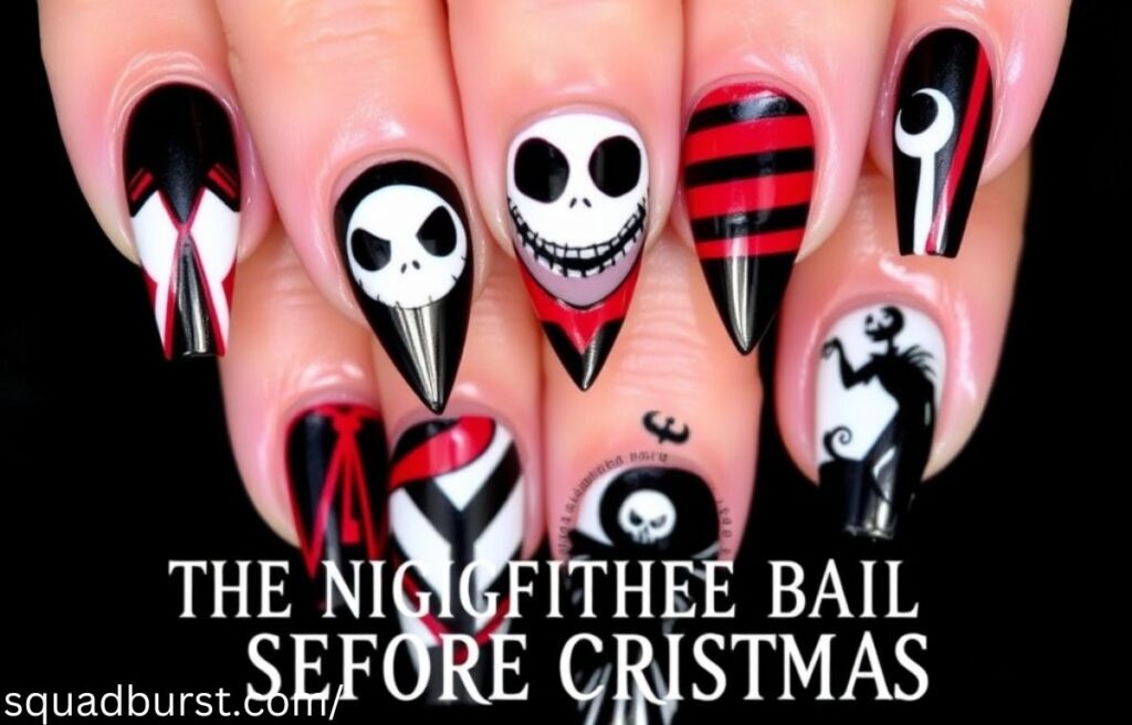 Hauntingly Stunning: 30 “The Nightmare Before Christmas” Nail Designs to Spook and Slay!