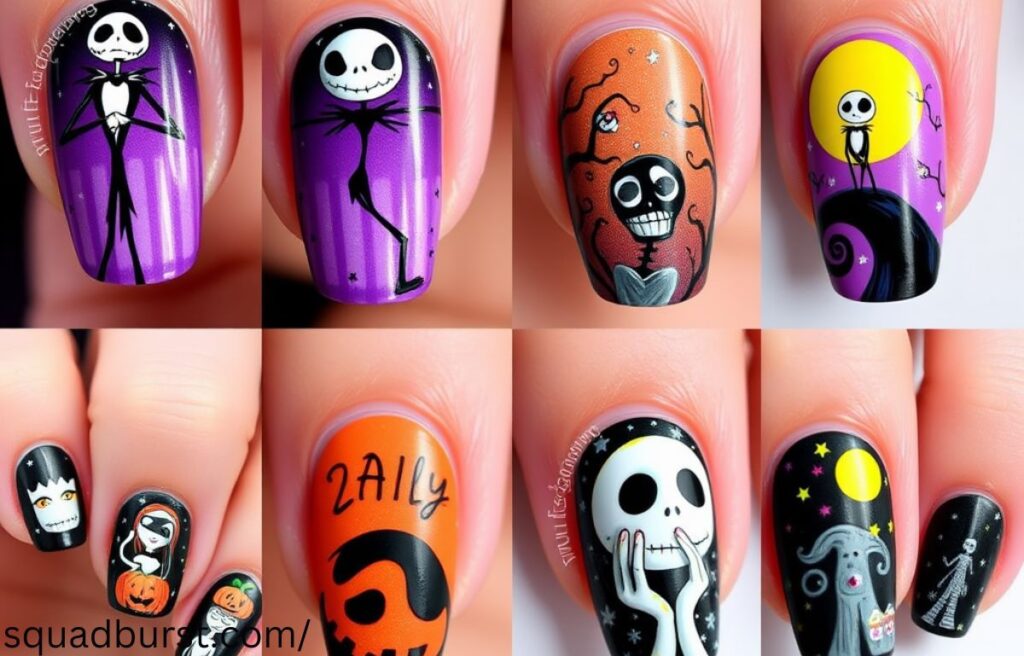 Hauntingly Stunning: 30 “The Nightmare Before Christmas” Nail Designs to Spook and Slay!