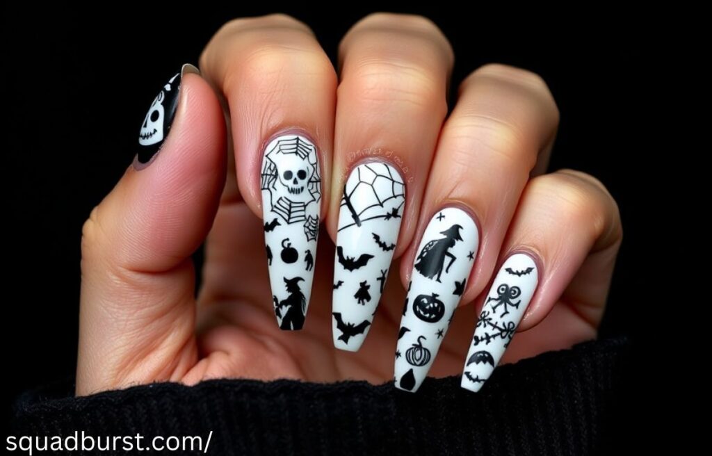 Hauntingly Stunning: 30 “The Nightmare Before Christmas” Nail Designs to Spook and Slay!