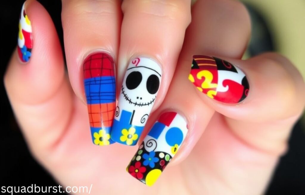 Hauntingly Stunning: 30 “The Nightmare Before Christmas” Nail Designs to Spook and Slay!