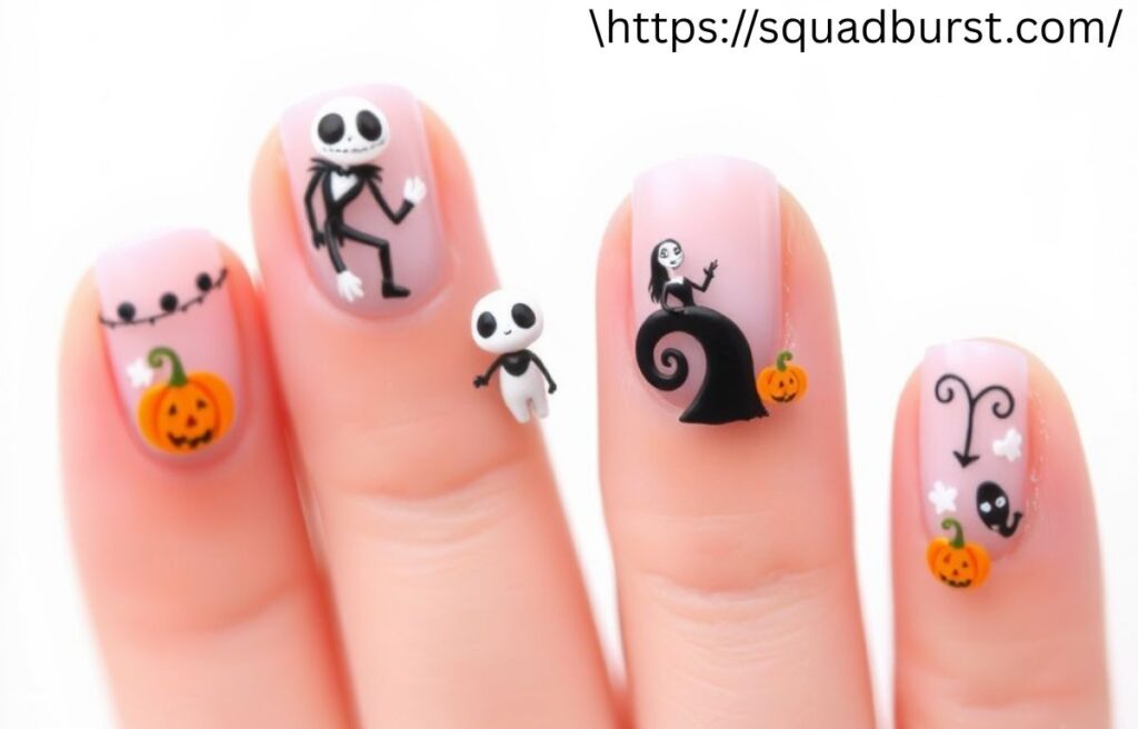 Hauntingly Stunning: 30 “The Nightmare Before Christmas” Nail Designs to Spook and Slay!