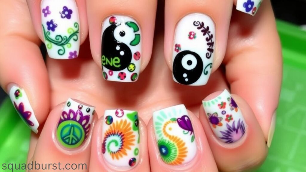 30 Hippie Nail Designs for Peace, Love, and Nail Art
