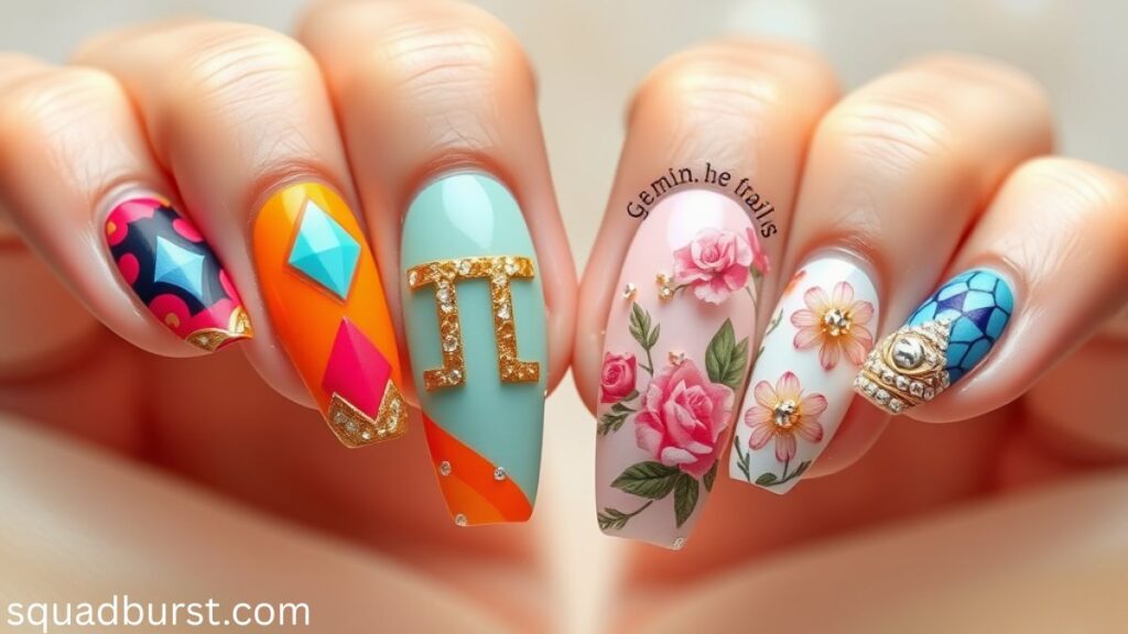 🌟 33 Stunning Gemini Nail Designs You Should Try Now