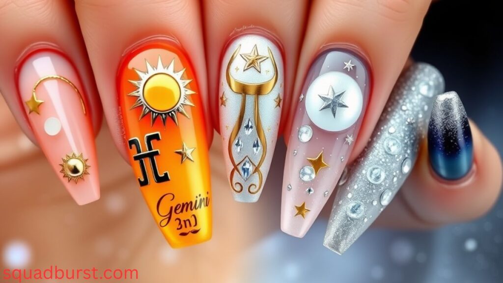 🌟 33 Stunning Gemini Nail Designs You Should Try Now