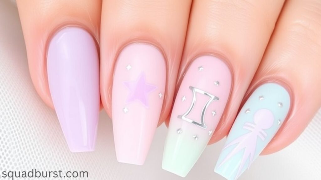 🌟 33 Stunning Gemini Nail Designs You Should Try Now