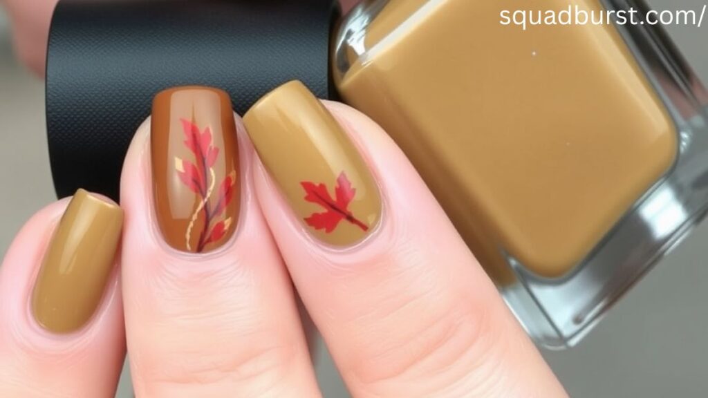 30 Fall Nail Ideas with Leaves (That Scream Pumpkin Spice Latte Season!)