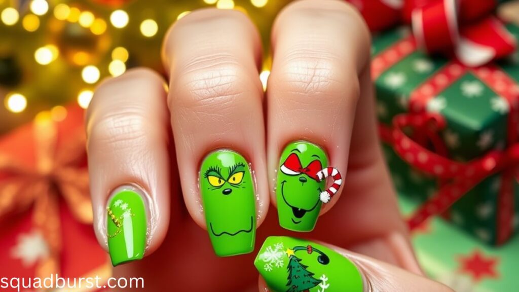 34 Christmas Nail Designs Grinch to Get Inspired