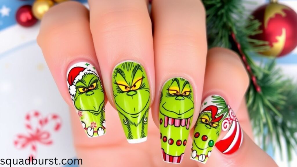 34 Christmas Nail Designs Grinch to Get Inspired
