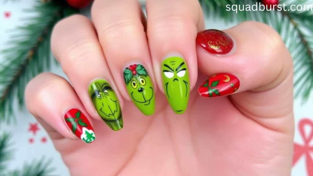 34 Christmas Nail Designs Grinch to Get Inspired