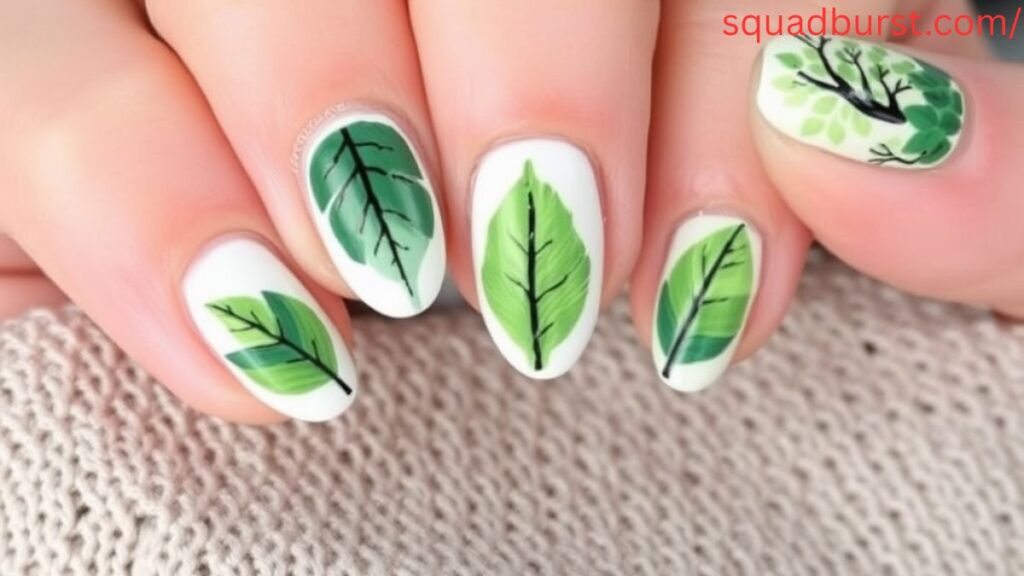 30 Fall Nail Ideas with Leaves (That Scream Pumpkin Spice Latte Season!)